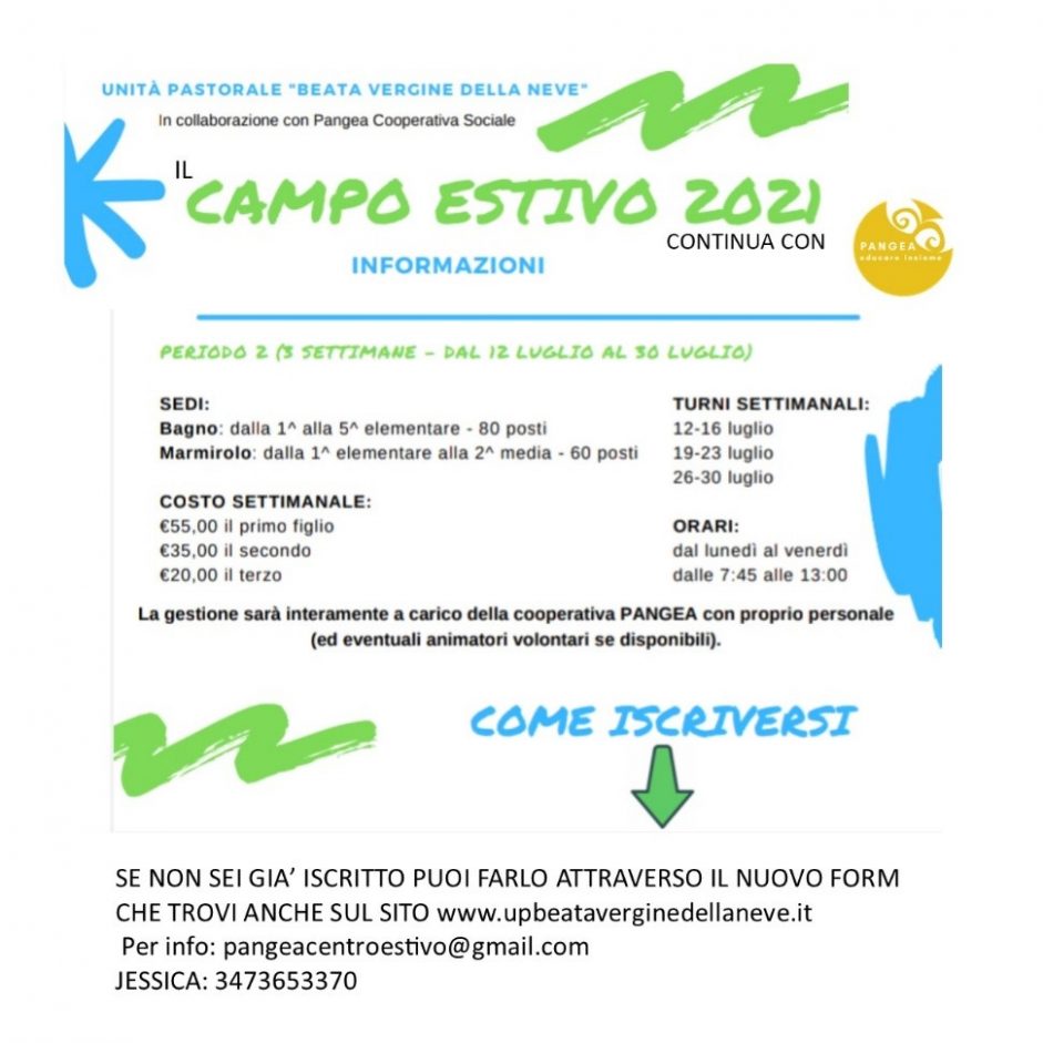 Campo Estivo 2021 – Periodo 2